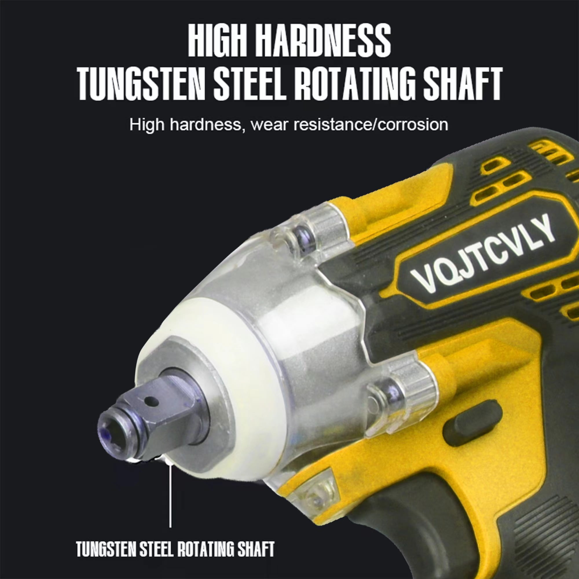 VQJTCVLY  Brushless impact driver, 21V Cordless impact wrench 1/2 Inch, 2 × 4.0Ah impact drill tool set, 5 Sockets, 7 Drill, 6 Screws for Car Home Truck Mower Father Dad Husband, Yellow