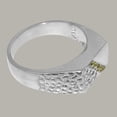 thumbnail image 4 of LBG British Made 18k White Gold Natural Peridot Mens band Ring - 33 size options - Size 12, 4 of 6