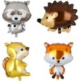 thumbnail image 1 of 4 globos gigantes de Mylar con animales (ardilla, zorro, erizo, mapache) para decoraciones de cumpleaños temáticas de animales de Safari en la jungla, regalo para niños, 1 of 5