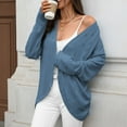 thumbnail image 2 of Gyexs Womens Fuzzy Sweaters Cardigan V-Neck Button Down Oversized Sweater Casual 2025 Fall Winter Tops (Blue, Size L), 2 of 9