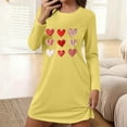 thumbnail image 2 of Byworldtasic Valentines Day Nightgown for Women Love Heart Printed Long Sleeve Crew Neck Dresses, 2 of 6