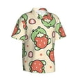 thumbnail image 2 of Kll Men'S Hawaiian Shirt Short Sleeve Button Down Beach Shirts-Frog Hold Strawberry, 2 of 8