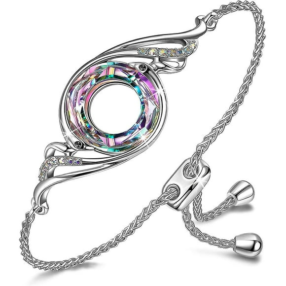 "rise From The Ashes" Phoenix Bracelet Made With Crystals From Austria, Adjustable Slider Bracelet For Women, Packaged With Jewelry Box, Valentine's D