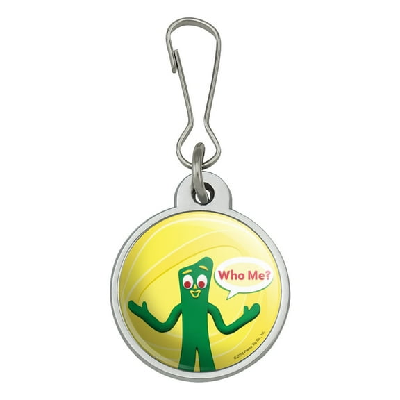 Who Me? - Gumby Clay Art Jacket Handbag Purse Luggage Backpack Zipper Pull Charm