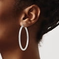 thumbnail image 3 of Sterling Silver D/C 3X45mm Hoop Earrings (Width 45) (Length 45) - Jbsp, 3 of 5