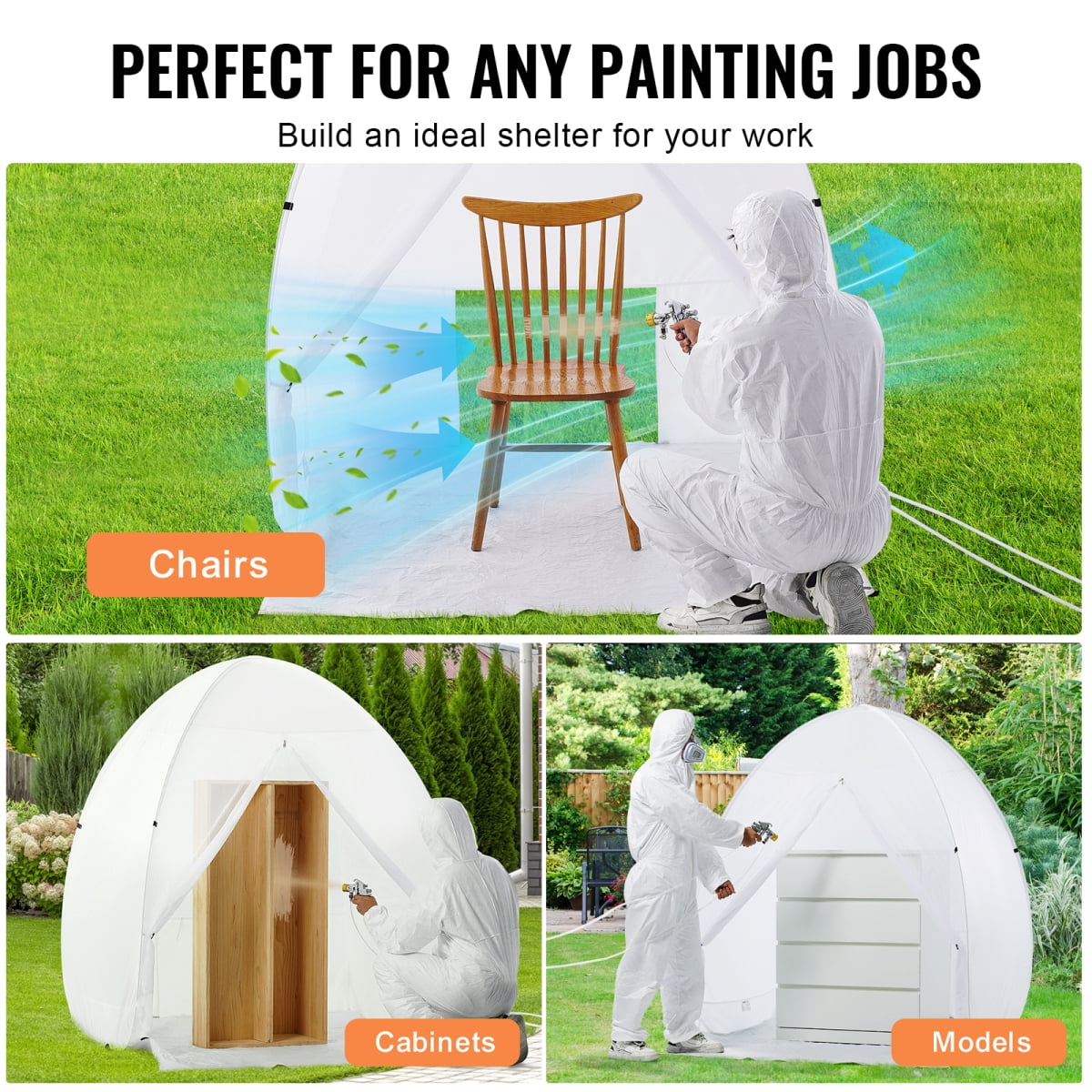 Portable Pop Up Spray Paint Tent Booth  Quick Setup Storage For Indoor Outdoor Use