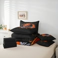 thumbnail image 6 of Feelyou Boys Cartoon Basketball Twin Bedding Sets 7-Piece, Black Orange Splatter Bedding Comforter Set, Eat Sleep Sports Reversible Sheet Sets, Breathable Home Decor, 6 of 8
