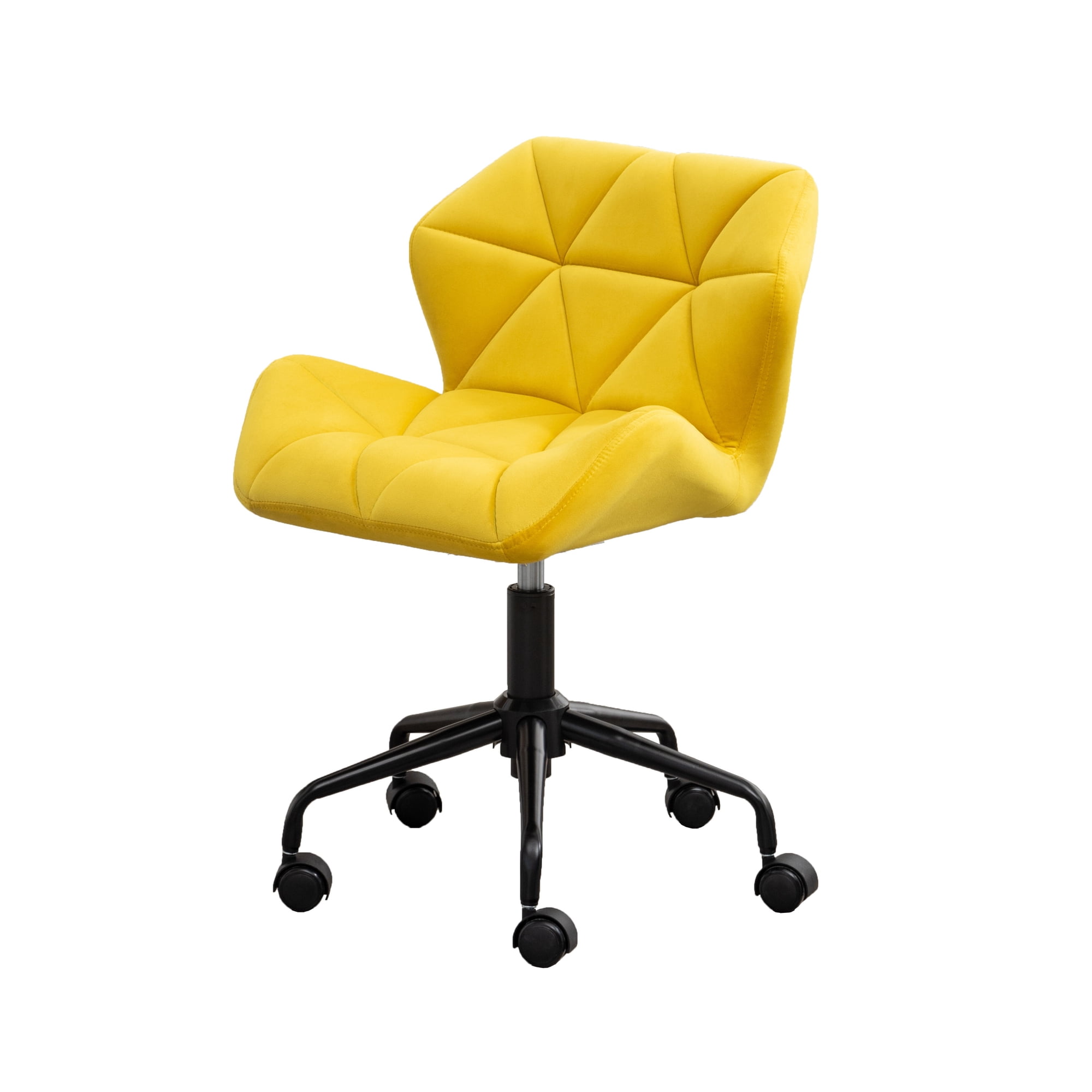 velvet yellow office chair with product