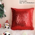 thumbnail image 6 of PiccoCasa 18"x18" Decorative Cushion Cover Sparkling Sequin Throw Pillowcase, Red, 6 of 8
