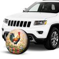 thumbnail image 2 of KAKALAD Birds Lovely Rooster Spring Flowers Spare Tire Cover Universal Car Vehicle Tools For Rv SUV Truck Camper Travel Trailer Accessories Buckle 16” Inch, 2 of 6