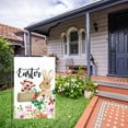 thumbnail image 4 of Qocolhg Easter Bunny/Egg/Gnome with Rabbit Themed Garden Flag 12x18 Double Sided, Funny Bunny Floral Small Yard Flag Easter Egg Banner for Easter Holiday Farmhouse Yard Outdoor Decorations, 4 of 7
