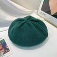 thumbnail image 6 of CoCopeanut Topi Baret Rajutan Wanita Fashion Topi Hangat Wanita Warna Solid Topi Pelukis Musim Gugur Musim Dingin untuk Anak Perempuan Aksesori Topi Kasual, 6 of 6