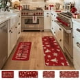 thumbnail image 7 of Red Kitchen Rug Set of 2, Merry Christmas Kitchen Floor Mat with Snowflake Xmas Trees Pattern, Front Door Mat, Bedroom Rug, Bath Rugs, Christmas Decorations, Home Decor, 7 of 7