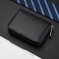 thumbnail image 3 of Tnobhg Men Wallet Large Capacity Smooth Faux Leather Zipper Closure Organ Shape Multi Pockets Credit Card Holder Card Organizer, 3 of 8