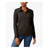 KAREN SCOTT Womens Black Long Sleeve Zip Neck Sweater Petites Size: PS