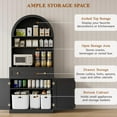 thumbnail image 4 of Akaber 71" Tall Arched Kitchen Pantry Cabinet, Modern Kitchen Storage Cabinets with Hidden Drawer and Spacious Countertop, Wooden Storage Pantry Cabinet for Living Room, Dining Room, Black, 4 of 7