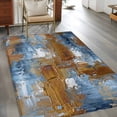 thumbnail image 2 of Area Rugs 2.7'x5', Blue Brown Abstract Carpet for Living Room Bedroom Dining Room, Gradient Vintage Oil Painting Modern Art Throw Kitchen Rugs Non Slip Washable Rectangle Indoor Outdoor Rugs, 2 of 8