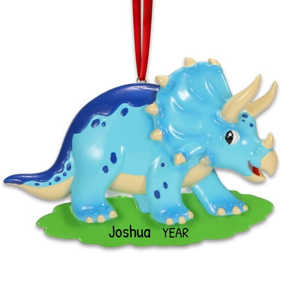 Personalized Dinosaur Christmas Ornament 2024 - Ornaments Blue Triceratops Ornament Dinosaur Character Ornament Triceratops Dinosaur Christmas Ornaments for Kids Boy Ornaments for Christmas Tree