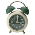 thumbnail image 2 of 1 Pcs 5.9inch Green Twin Bell Vintage Metal Alarm Clock with Night Light, Backlight Design, Non-Ticking,for Dormitory Home Office, 2 of 10