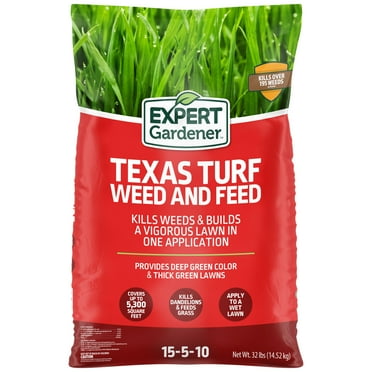 Expert Gardener Texas Turf Weed & Feed Lawn Fertilizer, 32.2 lb - Covers 5,300 Sq. ft.