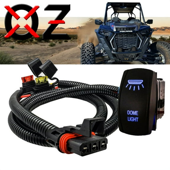 Power Bus Bar Plug Wire Kit with On/Off Rocker Switch for DOME Lights Compatible with Polaris Pulse Power Busbar RZR Pro Ranger Crew XP 2018-2023