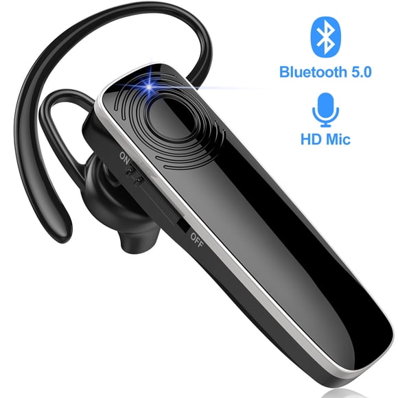 Auricular Bluetooth para teléfono móvil Auricular manos libres con micrófono Auricular inalámbrico ligero para Android iPhone, Negro New bee B12