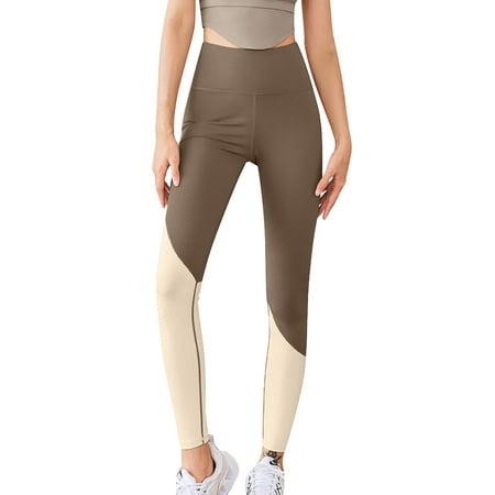 Fvwitlyh Sweatpants Women Custom Soild Custom High Waisted Leggings Running  Pilates Workout Soft Yoga Pants Coffee,S