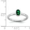 thumbnail image 5 of Sterling Silver Oval Created Emerald Ring, 5 of 5