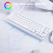 ATTACK SHARK X68 HE 60% Wired Mechanical Gaming Keyboard, Rapid Trigger, Adjustable Actuation, Hall Effect Magnetic Switches, 8KHz Polling Rate, RGB Backlit, PC/Mac Compatible, White