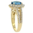 thumbnail image 3 of 10K Yellow Gold Diamond Natural London Blue Topaz Engagement Ring Oval 10x8mm, size 5.5, 3 of 3