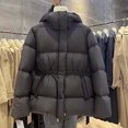 thumbnail image 5 of JGGSPWM Quilted Puffer Jackets for Women Stand Collar Warm Winter Coats Thicken Padded Down Outerwear with Adjustable Waist Black XXXL, 5 of 7