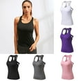 thumbnail image 3 of Chaleco de yoga para mujer de secado rápido ahuecado con cuello en U estirable, 3 of 7