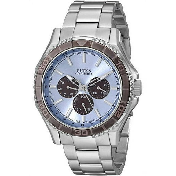 Guess Men's STEEL W0479G2, Multifunction Dial,Stainless Steel case & Bracelet,Screw Crown,100m WR