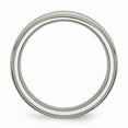 thumbnail image 2 of Solid Titanium Ridged Edge 7mm Matte Brushed Finish and Plain Classic Wedding Band Ring Comfort-Fit Size 6, 2 of 7