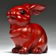 thumbnail image 2 of Rosewood carved rabbit figurine, a solid wood rabbit decoration for home living room., 2 of 3