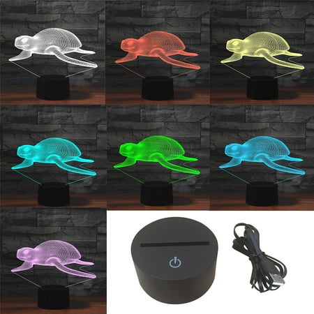 

PeiBai Led Night Light Sea Turtle Optical Lamp Bedside Table Lamps for Bedroom