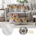 thumbnail image 6 of Spring Flowers Outdoor Waterproof Pillow Covers, Vintage Colorful Spring Vine Floral Leaf Decorative Square Throw Pillowcase Sofa Cushion Sham for Patio/Couch/Chair, 24"x24" 2 Pack, 6 of 8