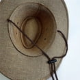 thumbnail image 5 of LIZUOJUN Men's Brown Straw Panama Hat Wide Brim Western Cowboy Sun Hat Breathable Summer Beach & Outdoor UV Protection Hat Khaki One Size, 5 of 6