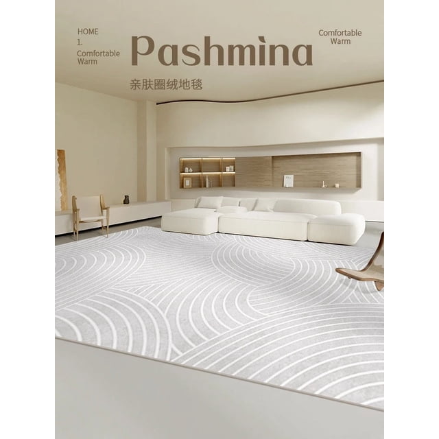 Modern Minimalist Carpets for Living Room luxury Cream Style Bedroom Decor Line Carpet Thick Washable Mat Large Area Lounge Rug My Lux Decor Round