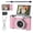 Pink, variant on UUvideo 4K Kids Camera, 2.4" Flip Screen and Vintage Compact Travel Digital Camera for Teens & Beginners, Pink