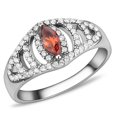 thumbnail image 1 of Alamode DA123-9 Bague en Acier Inoxydable Poli pour Femmes avec CZ de Qualité AAA en Orange - Taille 9, 1 of 1