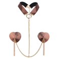 thumbnail image 2 of Cadena para el pecho,Fiesta de cadenas corporales con forma de corazón y pezoneras,Cadena para el pecho de mujer de cuero sintético práctica,Pegatinas para cubrir el pecho,moda, 2 of 8