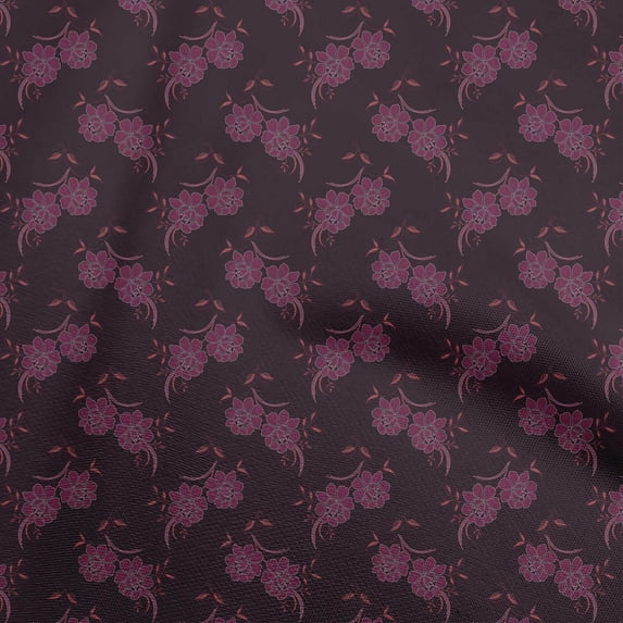 oneOone Polyester Spandex Pink Fabric Floral Fabric For Sewing Printed Craft Fabric By The Yard 56 Inch Wide