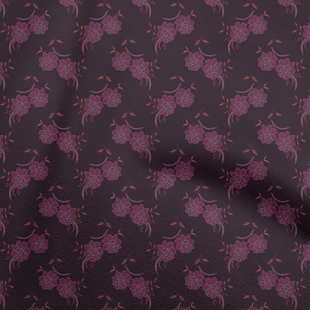 oneOone Polyester Spandex Pink Fabric Floral Fabric For Sewing Printed Craft Fabric By The Yard 56 Inch Wide