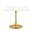 thumbnail image 3 of Modway Lippa 36" Square Wood & Metal Dining Table in Gold and White, 3 of 7