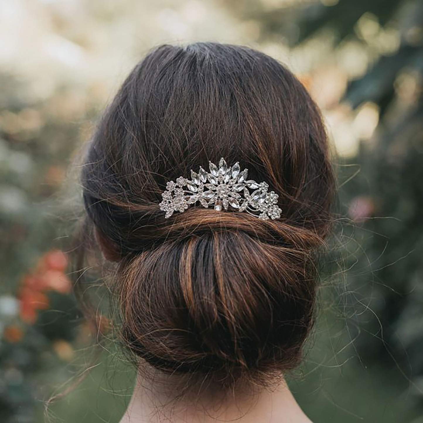 Prom Headpiece Wedding /& Bridal Hair Accessories Exquisite Floral Hair Comb Headdress Silver or Rose Gold Finish