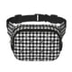 thumbnail image 1 of Fotbe Black Tartan Plaid Cangurera Cuadrada con Estampado de Doble Capa, Bolsa de Cintura Ajustable Mini para Hombres y Mujeres, 1 of 9