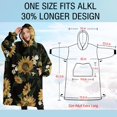 thumbnail image 4 of Oversized Wearable Blanket Hoodie,Black White Flower Sunflower Pattern Sherpa Blanket Hoodie with Super Pockets,Super Warm Fuzzy Pullover for Women & Men, 4 of 6