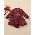 thumbnail image 3 of Cenuakty Baby Girls Romper Dress Plaid Print Long Sleeve Jumpsuits for Newborn Infant Toddler Cute Clothes, 3 of 9
