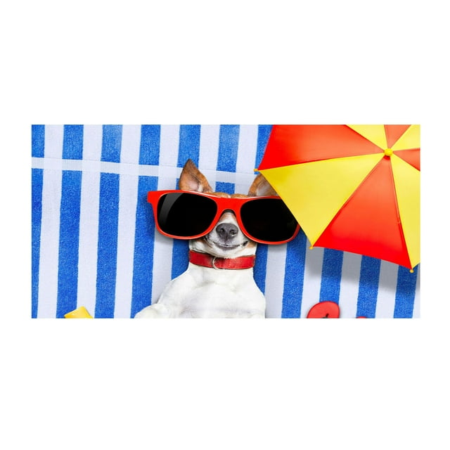 Piscinas de Perros para Perros Grandes Toalla de Playa Temática de Perro, Regalo de Bola de Toalla de Playa -30x60 Pulgadas Toalla de Playa Grande, Secado Rápido Absorbente de Peso Ligero Toalla de Pl